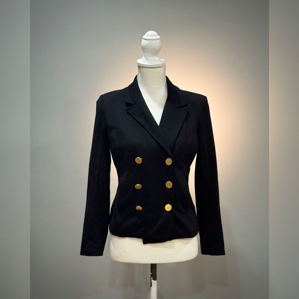 Black Roz & Ali Soft Double Breasted Blazer Size SP EUC